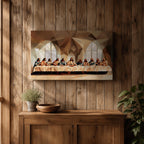 Last Supper Wall Art Jesus and Apostles Framed Canvas Abstract Biblical Christian Home Decor