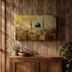 Masjid Nabawi Wall Art Prophets Mosque Framed Canvas Green Dome Islamic Home Decor