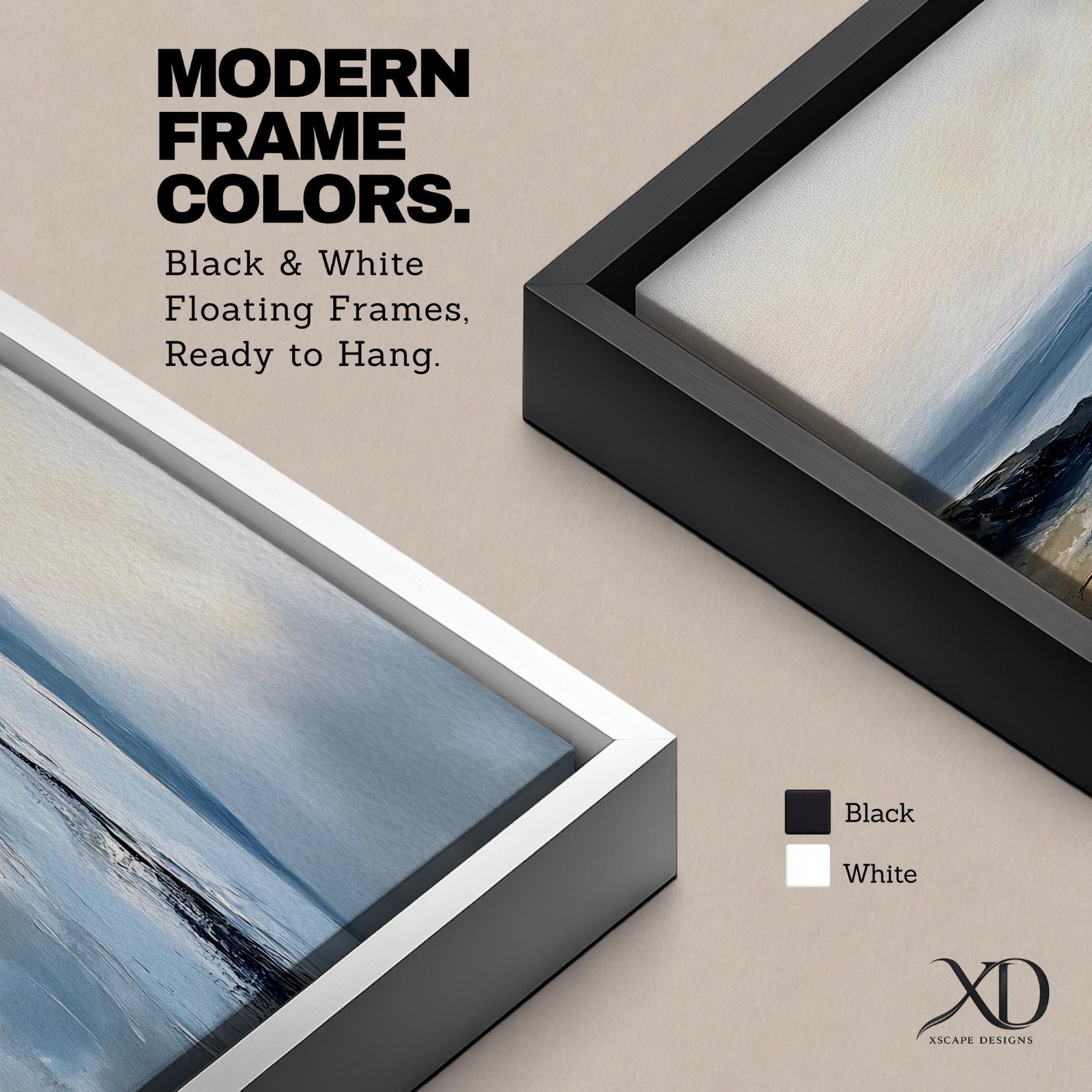 Seascape Wall Art Coastal Ocean Framed Canvas Abstract Landscape Gift Beach Home Decor