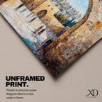 Masjid Al Aqsa Wall Art Arch View Framed Canvas Qubbat As-Sakhrah Impasto Islamic Decor