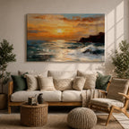 Ocean Sunset Wall Art Seascape Framed Canvas Coastal Landscape Living Room Home Decor