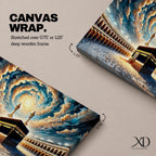 Kaaba Wall Art Spiral Sky Framed Canvas Baitullah Impasto Mecca Muslim Islamic Home Decor