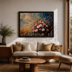 Wildflower Wall Art Meadow Flowers Framed Canvas Botanical Rustic Impasto Floral Living Room Decor
