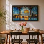 Masjid Al Aqsa Wall Art Arch View Framed Canvas Temple Mount Mosaic Islamic Decor