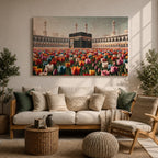 Kaaba Wall Art Tulip Field Framed Canvas Baitullah Surreal Islamic Mecca Muslim Home Decor