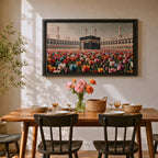 Kaaba Wall Art Tulip Field Framed Canvas Baitullah Surreal Islamic Mecca Muslim Home Decor