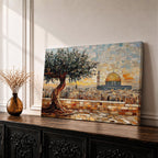 Masjid Al Aqsa Wall Art Olive Tree Framed Canvas Haram Sharif Mosaic Islamic Decor