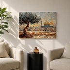 Masjid Al Aqsa Wall Art Olive Tree Framed Canvas Haram Sharif Mosaic Islamic Decor