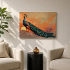 Peacock Wall Art Indian Peafowl Framed Canvas Tropical Bird Exotic Wildlife Nature Decor