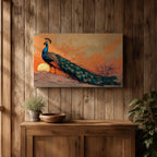 Peacock Wall Art Indian Peafowl Framed Canvas Tropical Bird Exotic Wildlife Nature Decor