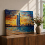 Burj Al Arab Wall Art Dubai Marina Framed Canvas UAE Skyline Living Room Decor