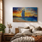 Burj Al Arab Wall Art Dubai Marina Framed Canvas UAE Skyline Living Room Decor