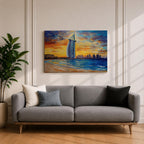 Burj Al Arab Wall Art Dubai Marina Framed Canvas UAE Skyline Living Room Decor