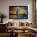 Burj Al Arab Wall Art Dubai Marina Framed Canvas UAE Skyline Living Room Decor