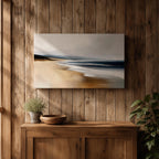 Coastal Seascape Wall Art Ocean Shoreline Framed Canvas Sandy Beach Coastal Home Decor