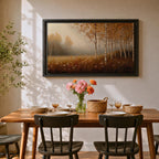 Birch Forest Wall Art Aspen Trees Framed Canvas Autumn Landscape Rustic Cabin Home Decor