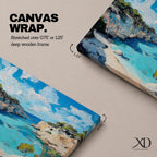 Mediterranean Coastal Wall Art Calanques Framed Canvas Ocean View Impasto Living Room Decor