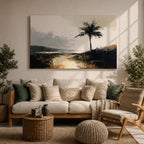 Palm Tree Wall Art Tropical Palm Framed Canvas Coastal Beach House Home Decor