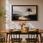 Palm Tree Wall Art Tropical Palm Framed Canvas Coastal Beach House Home Decor