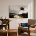 Palm Tree Wall Art Tropical Palm Framed Canvas Coastal Beach House Home Decor