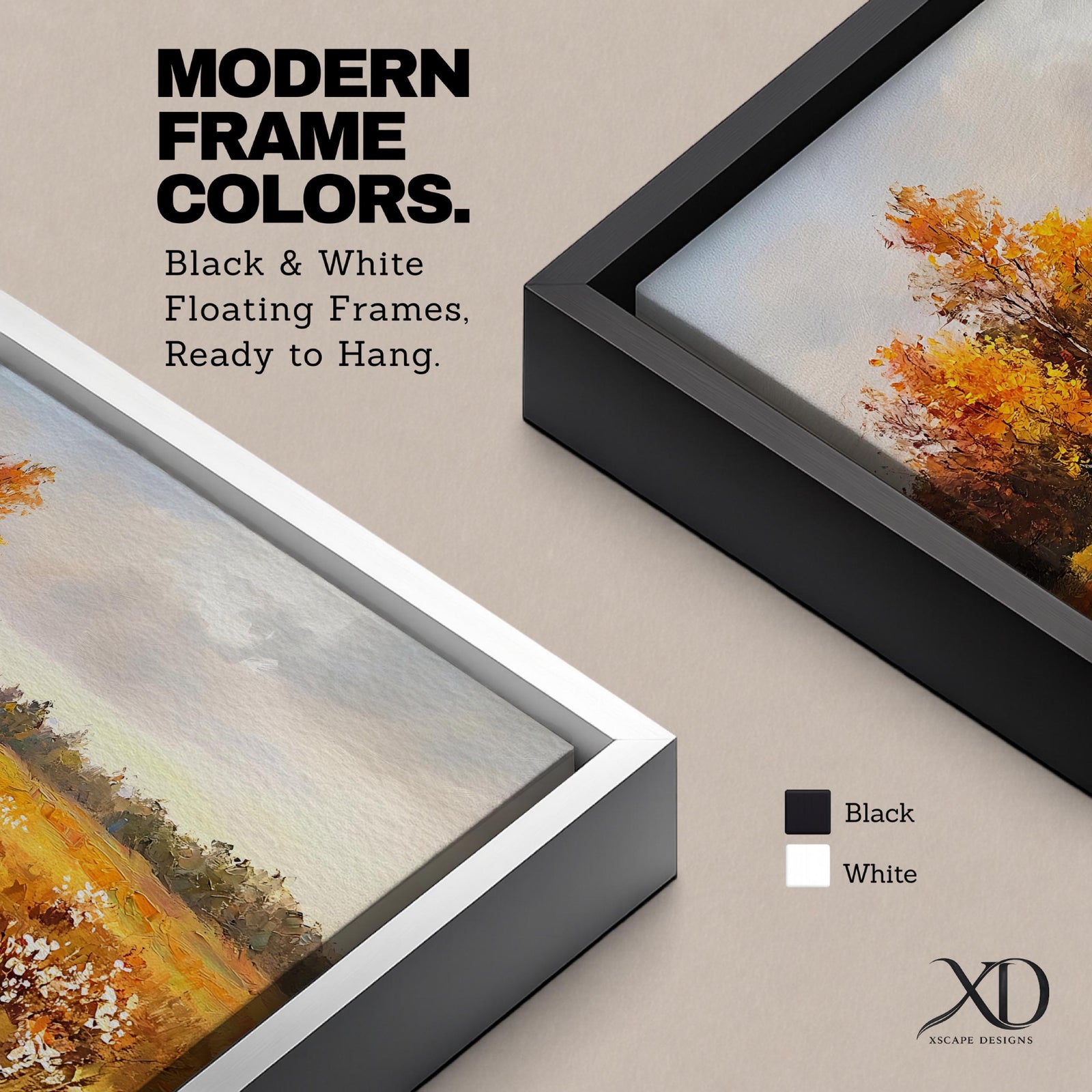 Autumn Meadow Wall Art Golden Meadow Framed Canvas Countryside Farmhouse Home Decor