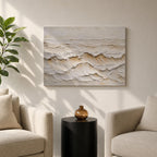 Ocean Waves Wall Art Ocean Surf Framed Canvas Coastal Seascape Impasto Beach House Decor