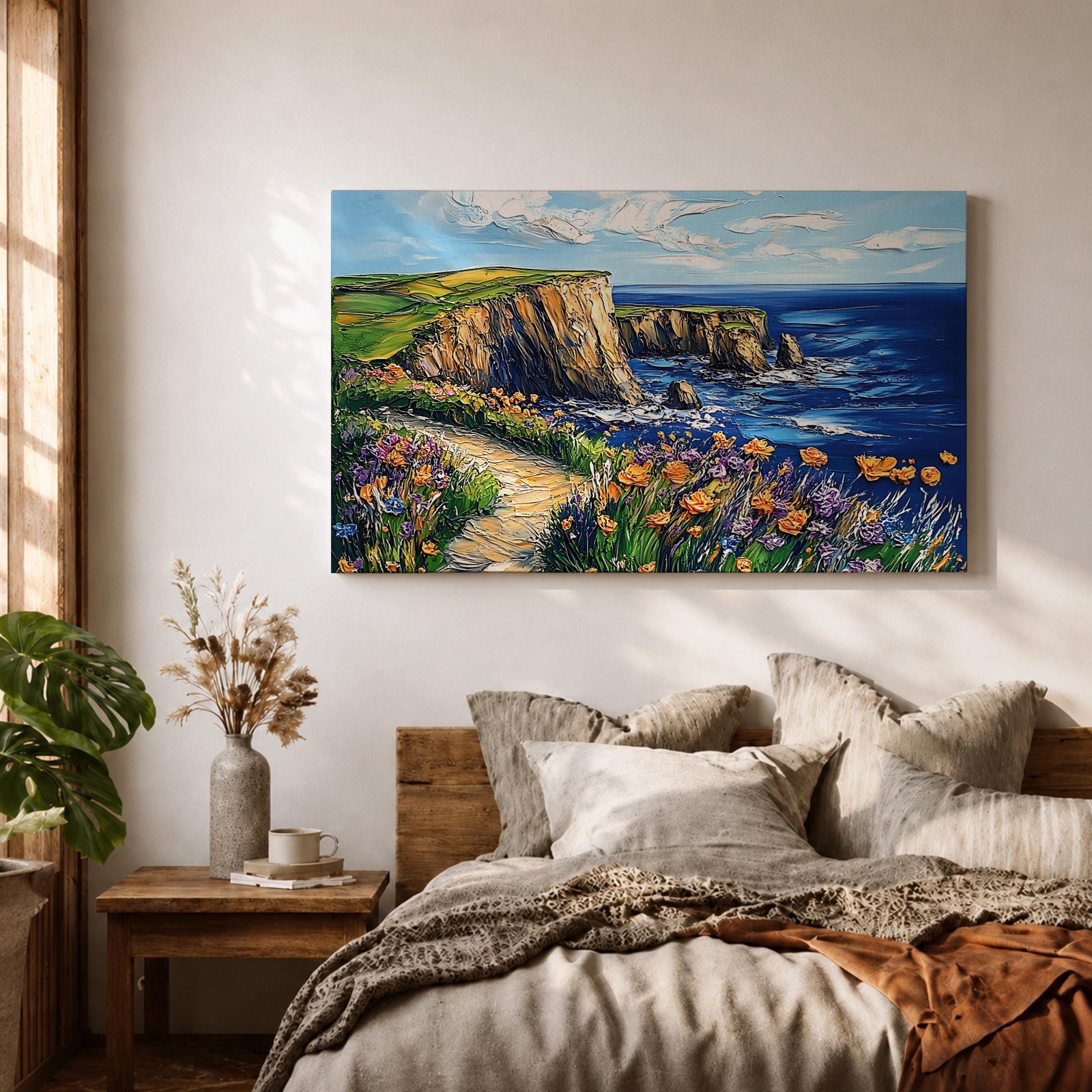 Coastal Landscape Wall Art Big Sur Coast Framed Canvas Beach View Living Room Decor