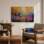 Birch Tree Wall Art Flowering Forest Framed Canvas Floral Landscape Rustic Home Decor