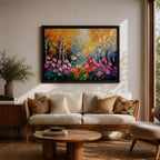 Birch Tree Wall Art Flowering Forest Framed Canvas Floral Landscape Rustic Home Decor