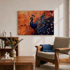 Peacock Wall Art Exotic Bird Framed Canvas Tropical Wildlife Impasto Boho Home Decor