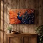 Peacock Wall Art Exotic Bird Framed Canvas Tropical Wildlife Impasto Boho Home Decor