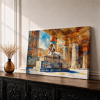 Egyptian Temple Wall Art Ancient Pharaoh Framed Canvas Hieroglyphic Architecture Cultural Decor