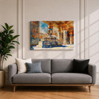 Egyptian Temple Wall Art Ancient Pharaoh Framed Canvas Hieroglyphic Architecture Cultural Decor