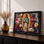 Our Lady of Guadalupe Wall Art La Guadalupana Framed Canvas Mexican Catholic Home Decor
