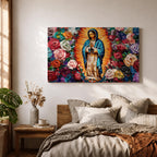 Our Lady of Guadalupe Wall Art La Guadalupana Framed Canvas Mexican Catholic Home Decor