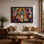 Our Lady of Guadalupe Wall Art La Guadalupana Framed Canvas Mexican Catholic Home Decor