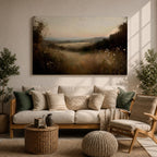 Meadow Wall Art Wildflower Field Framed Canvas Countryside Valley Rustic Farmhouse Home Decor