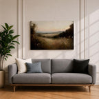 Meadow Wall Art Wildflower Field Framed Canvas Countryside Valley Rustic Farmhouse Home Decor