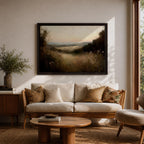 Meadow Wall Art Wildflower Field Framed Canvas Countryside Valley Rustic Farmhouse Home Decor