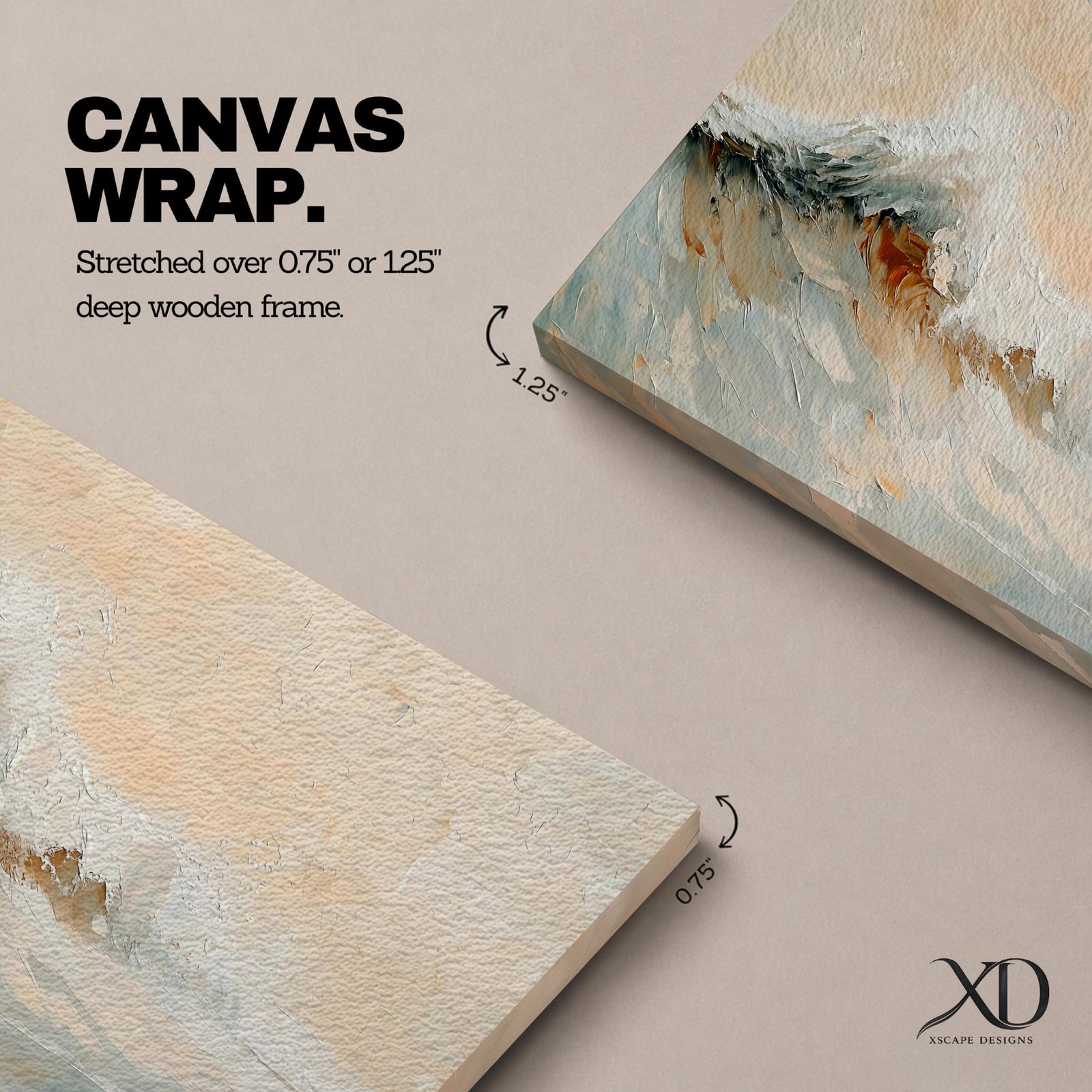 A framed canvas painting depicting a dynamic ocean wave crashing with textured brushstrokes, capturing the natural movement and energy of the sea in a realistic seascape style. The artwork emphasizes the fluidity and power of coastal waters with soft blending and detailed wave crests.