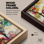 A vibrant painting of a colorful bird perched on a branch, rendered in a lively and expressive style with bold brush strokes and a mix of bright colors. The artwork captures the essence of a songbird in nature, emphasizing its detailed feathers and dynamic pose against an abstract background.