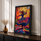 Mexican Dancer Wall Art Latin Cultural Festival Folklorico Abstract Gift Living Room Home Decor