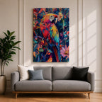Scarlet Macaw Wall Art Tropical Bird Abstract Nature Floral Gift Living Room Home Decor