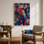 Scarlet Macaw Wall Art Tropical Bird Abstract Nature Floral Gift Living Room Home Decor