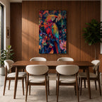 Scarlet Macaw Wall Art Tropical Bird Abstract Nature Floral Gift Living Room Home Decor