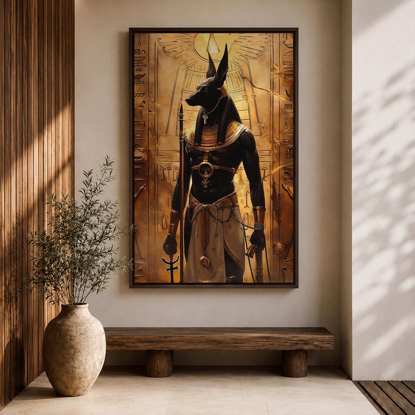 Anubis Egyptian God Wall Art Jackal Deity Ancient Mythology Gift Living Room Home Decor