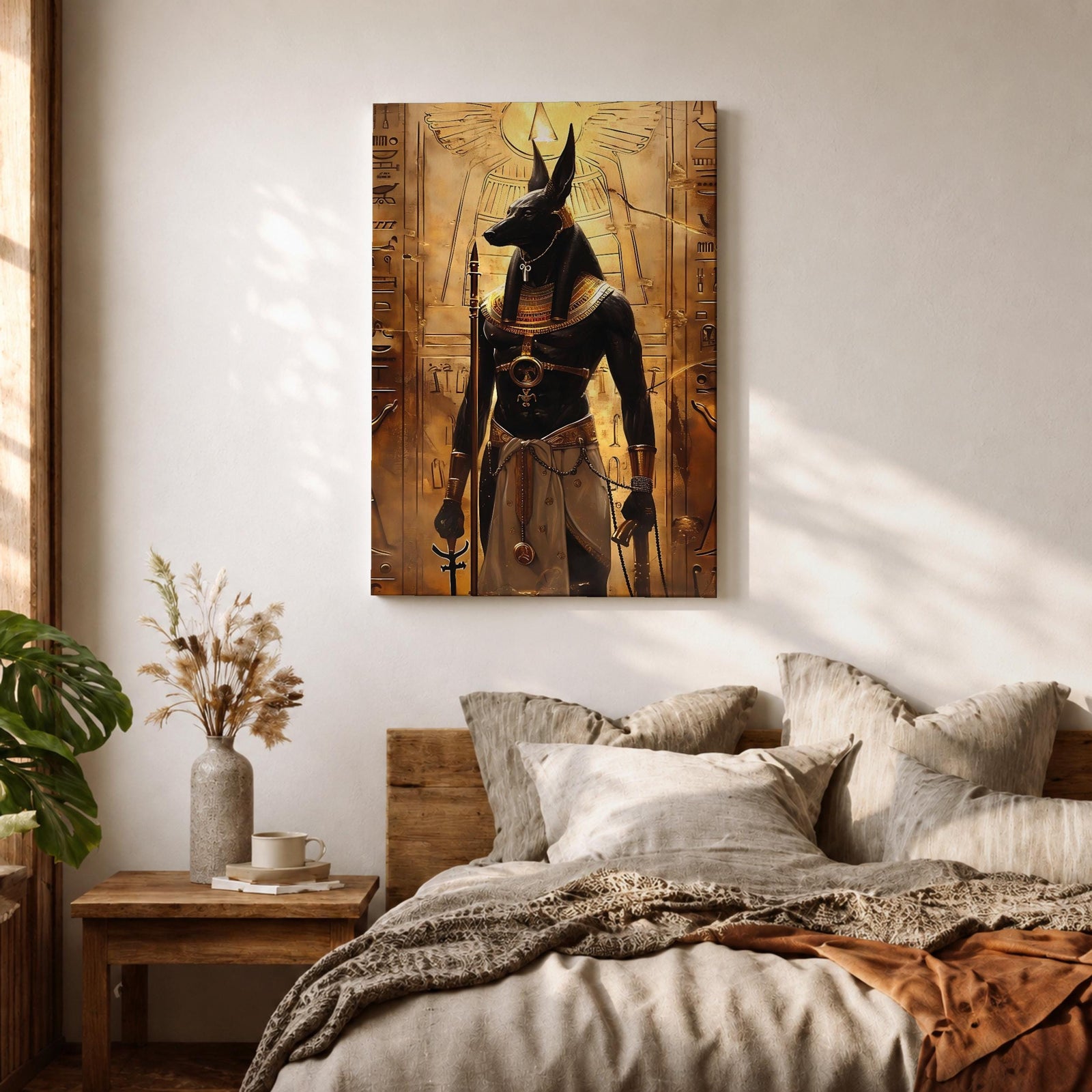 Anubis Egyptian God Wall Art Jackal Deity Ancient Mythology Gift Living Room Home Decor
