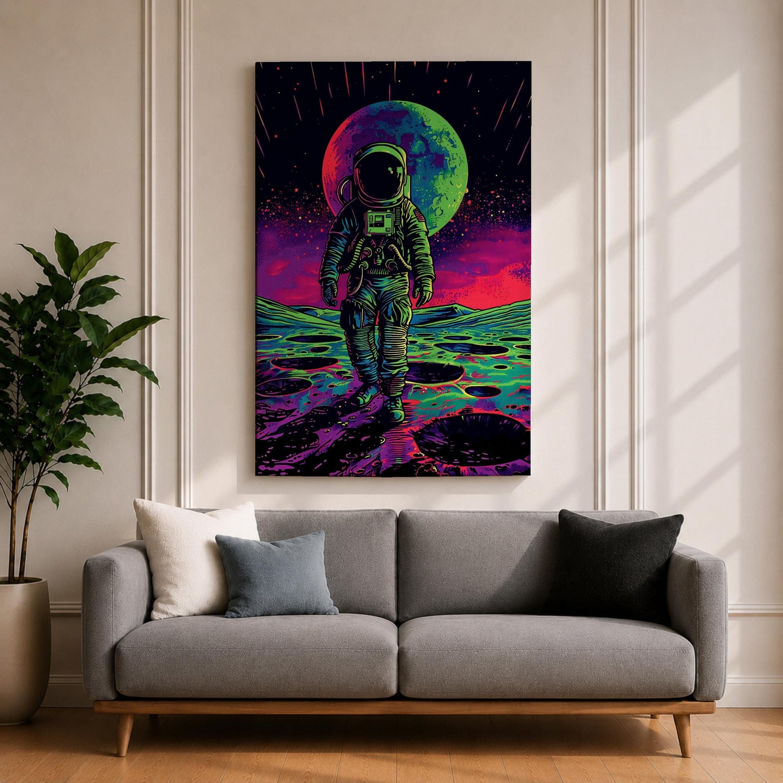 Astronaut Space Wall Art Lunar Explorer Voyager Cosmic Abstract SciFi Gift Bedroom Home Decor