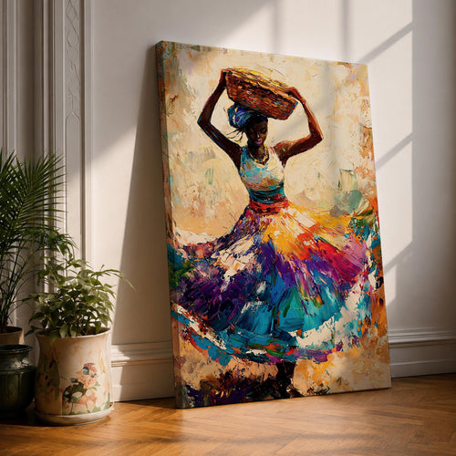 African Woman Wall Art Ethnic Cultural Dancer Abstract Gift Living Room Home Decor