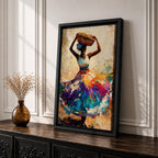African Woman Wall Art Ethnic Cultural Dancer Abstract Gift Living Room Home Decor